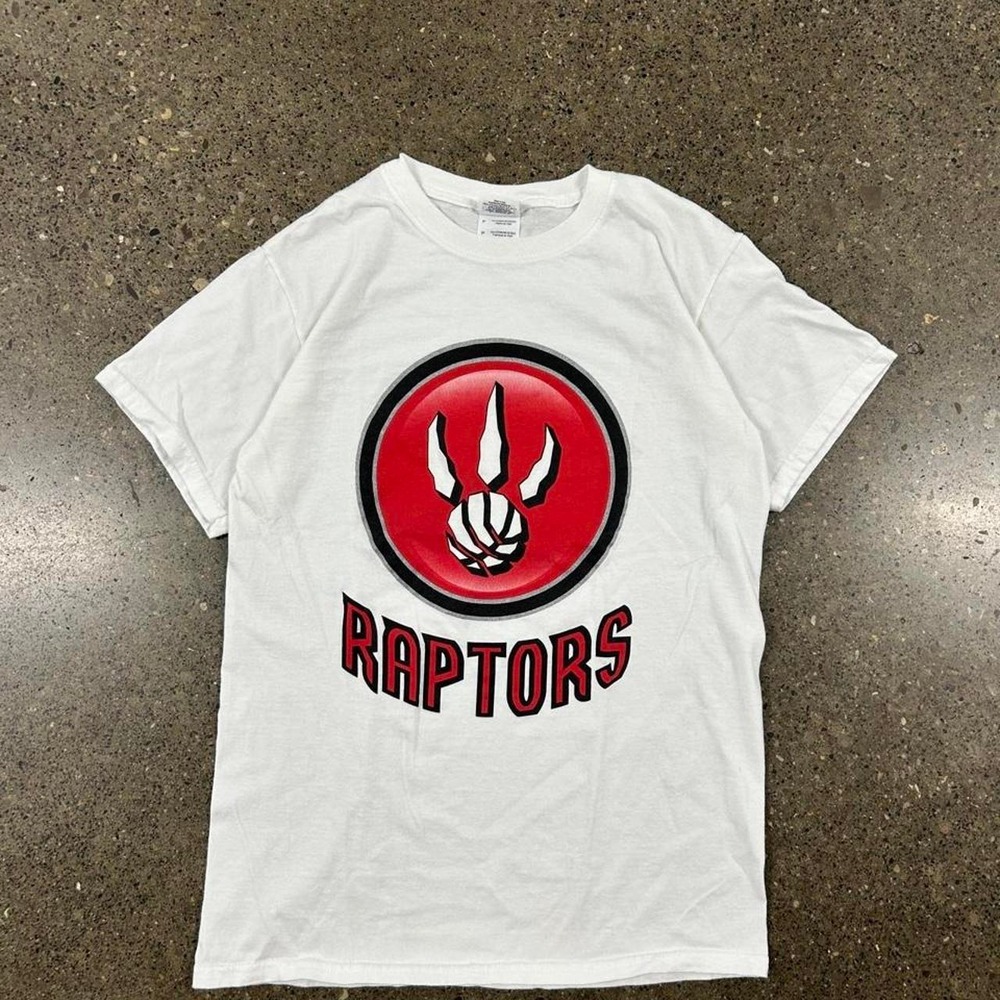 Vintage Y2K NBA Toronto Raptors White Cotton T-Shirt (Size S)